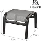 Patio Ottomans Outdoor Foot Rest Aluminum Patio Footstool Samll Seat Wicker - Image 3