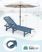 SERWALL Outdoor Chaise Lounge Set of 2 - Image 2