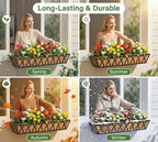 Y&M 30 Inch Fence Metal Hanging Flower Planter Window Basket Deck Railing - Image 5