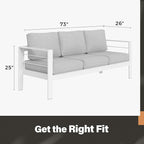 Solaste Outdoor Couch Aluminum Patio Furniture Sofa, 3-Seat All-Weather Metal - Image 5