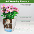 Plant Pots, 7/6.5/6/5.5/5 Inch Self Watering Planters, Pots - Image 2