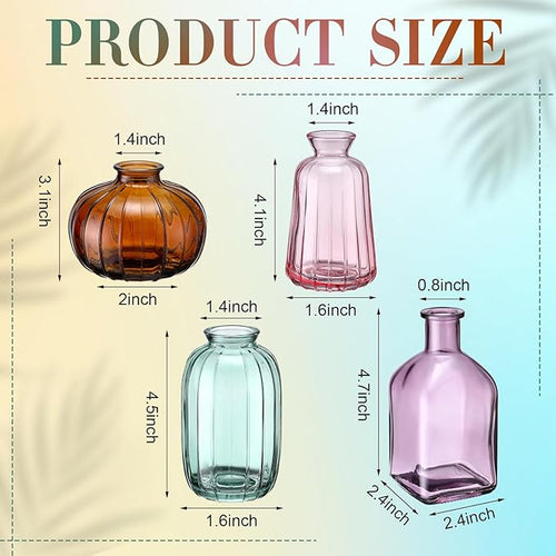 4 Pcs Stained Glass Hanging Vases Hanging Glass Planters Small Plant Terrarium - Image 2