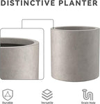 Kante 15.7" Dia Round Concrete Planter, Modern Style Large Cylindrical Plant Pot - Image 7