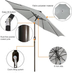 Blissun 9' Outdoor Patio Umbrella, Outdoor Table Umbrella, Yard Umbrella - Image 2