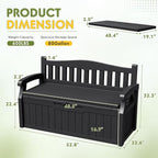 Greesum 80 Gallon Outdoor Storage Bench Deck Box - Image 3