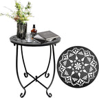 Patio Side Table, Weather Resistant Metal Side Table, Small Round Outdoor End by Fashion%26cool
