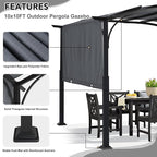MASTERCANOPY 10x10ft Outdoor Retractable Pergola - Image 3