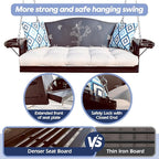 3-Seat Metal Porch Swing 900 LBS Heavy Duty Hanging Bench - Image 2