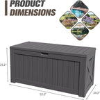 JUMMICO 120 Gallon Resin Deck Box, Large Outdoor Storage Box Waterproof & - Image 7