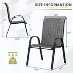 UDPATIO Patio Chairs Set of 2, Stackable Outdoor Dining Chairs - Image 3