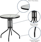 Flash Furniture Bellamy 23.75" Round Indoor/Outdoor Tempered Glass Metal Frame - Image 4