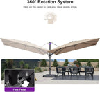 PURPLE LEAF 11.5' X 8.2' Tilting Patio Umbrella - Image 7