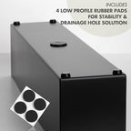 DR&Co Modern Black Trough Rectangular Planter, 16“ Metal Window Planter Box - Image 4