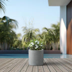 Kante 12.6" Dia Round Concrete Planter, Modern Style Large Cylindrical Plant Pot - Image 7