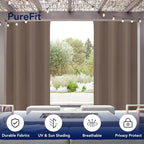 PureFit Outdoor Curtains for Patio Waterproof Weatherproof, UV Resistant - Image 3