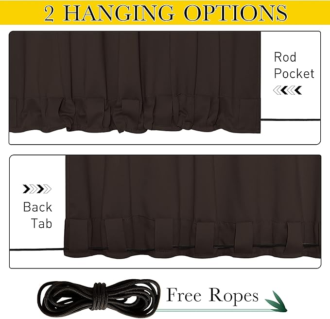 NICETOWN 2 Panels Weighted Blackout Curtains Patio Waterproof Outdoor Curtains - Image 8