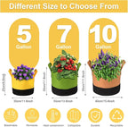 Grow Bags 7 Gallon, 6 Pack Fabric Plant Pots - Image 2