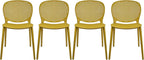 2xhome Set of 4 Patio Dining Chairs | Modern Stackable Outdoor Pool Side Chair by 2xhome