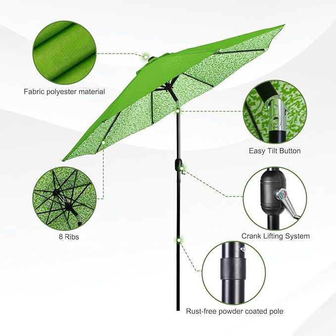 Backyard Expressions 9 ft. Patio Umbrella, Market Table Umbrella w/Tilt and - Image 4