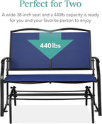 Best Choice Products 2-Person Outdoor Patio Swing Glider Steel Bench Loveseat - Image 6