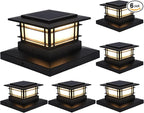 Dynaming 6 Pack Solar Post Cap Lights Outdoor, Fence Post Solar Lights Fit by Dynaming