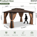 Aoxun 12'x14' Hardtop Gazebo - Image 4