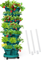 Strawberry Vertical Planters Tower Garden, 7 Tiered Stacking Herb Vegetable by Tectsia