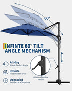 GarveeLife 10 ft Patio Umbrella Outdoor Large Cantilever Umbrella w/Base - Image 5