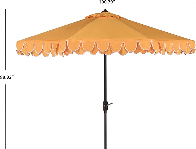 SAFAVIEH 9ft Outdoor Patio Umbrella, Auto Crank Tilt, UV Resistant - Image 3