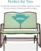 Best Choice Products 2-Person Outdoor Patio Swing Glider Steel Bench Loveseat - Image 6