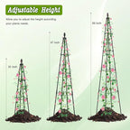 2 Pack Garden Trellis for Climbing Plants Outdoor, 63inch Tall Rustproof Metal - Image 2