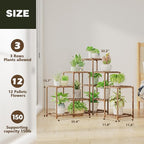 Bamworld Plant Stand Indoor Outdoor Corner Shelf 11 Potted Large Holder - Image 4