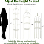 2 Pcs Garden Obelisk Trellis for Climbing Plants Outdoor 6 Ft Rose Bush Round - Image 3