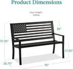 Best Choice Products Outdoor Bench 2-Person Steel Indoor/Outdoor Bench - Image 2