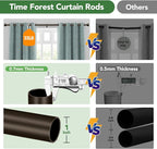 Curtain Rods for Windows 32 to 170, 1 Inch Adjustable Heavy Duty Long Window - Image 8