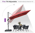 PURPLE LEAF 9 Feet Patio Umbrella Outdoor Cantilever Square Umbrella Aluminum - Image 6