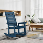 GREENVINES Outdoor Rocking Chairs | Porch Rocker | HDPE Plastic | Blue | - Image 2