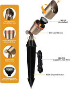 PARTPHONER Solid Brass Low Voltage Landscape Lighting, Wired 12V LED Landscape - Image 5