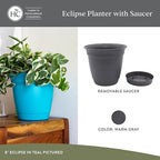 The HC Companies 12 Inch Eclipse Round Planter Pots - Image 2