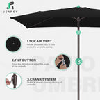 JEAREY 6.5x10 ft Rectangular Patio Umbrellas Rectangle Outdoor Umbrella - Image 7