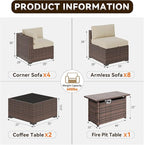 Aoxun Patio Furniture Sets, 15-Piece Outdoor Patio Furniture - Image 2