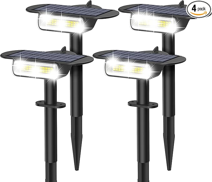 4 Pack Solar Spot Lights Outdoor Waterproof IP68, Auto On/Off Bright Solar by Latband