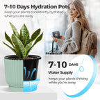 T4U 7 Inch Self Watering Pots for Indoor Plants, 4 Pack Plant Pots, Self - Image 4