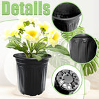 60 Pack 1 Gallon Nursery Plant Pots, Thickened Flexible Plastic Seedling Pot - Image 3