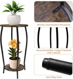 Plant Stand Indoor, 2 Tier Tall Wood Plant Stand, 4-Leg Floor Corner Plant - Image 3