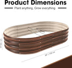 5x3x1ft Oval Galvanized Raised Garden Bed Outdoor 9-in-1 Large Metal Modular - Image 2