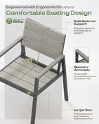 Outdoor Dining Set for 6, Aluminum Patio Table and Chairs Set - Image 3