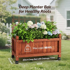 VINGLI Wooden Planter with Trellis, FreeStanding Planter Box with Drainage Holes - Image 2