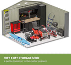 Patiowell 10 x 8 FT Outdoor Storage Shed, Large Garden Tool Metal Shed - Image 6