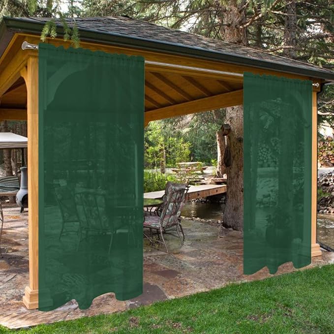 SpaceDresser Waterproof Outdoor Sheer Curtains by SpaceDresser